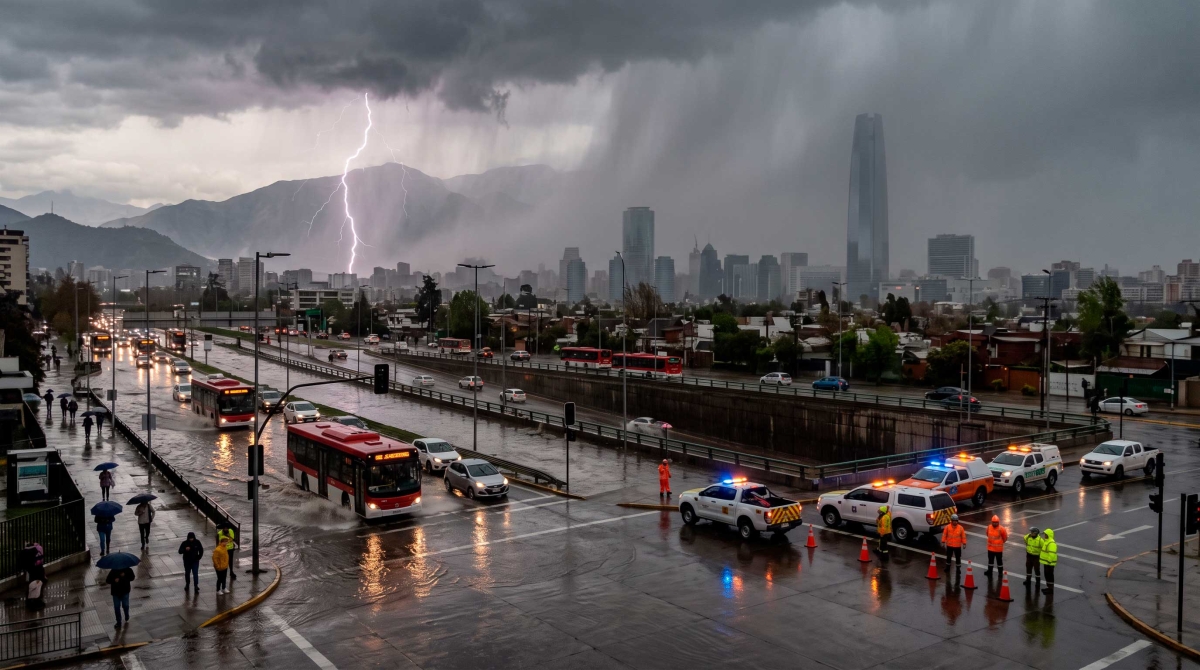 ¿Qué comunas de Santiago podrían verse más afectadas por el temporal? Senapred advierte por lluvias intensas y tormentas eléctricas